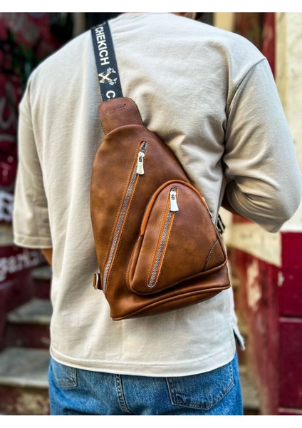 Çok Renkli Astranite Erkek Üçgen Çanta, Şık ve Hafif Tasarım