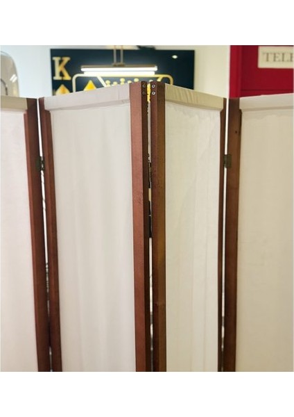 Ahşap Paravan Seperatör 6 Kanatlı Ara Bölme Dekoratif 5396