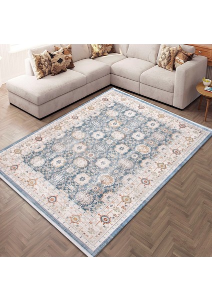 Sofia, Vintage Desenli Sanatsal Cross Dokuma Salon ve Oturma Odası Halısı