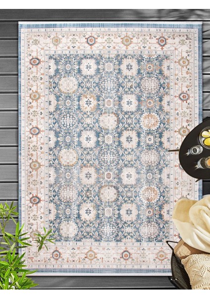 Sofia, Vintage Desenli Sanatsal Cross Dokuma Salon ve Oturma Odası Halısı indirimleri