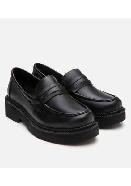 01AYH306700A100 Deri Siyah Kadın Loafer fiyatları