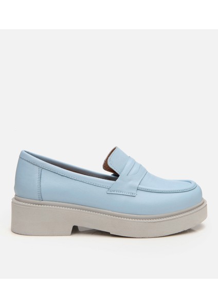 01AYH306700A600 Deri Açık Mavi Kadın Loafer
