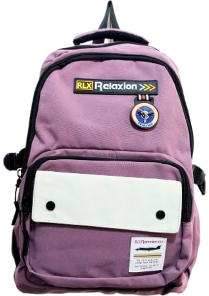 5 Bölmeli Keten Okul Çantası Su Geçirmez Full Astarlı Menekşe Lilası