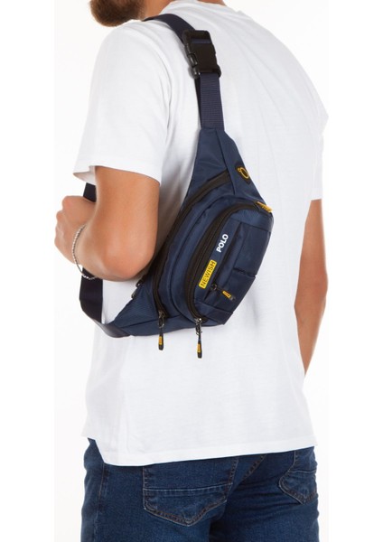 Su Geçirmez Unisex Bel ve Omuz Çanta, USB ve Kulaklık Girişli, Lacivert fırsatları