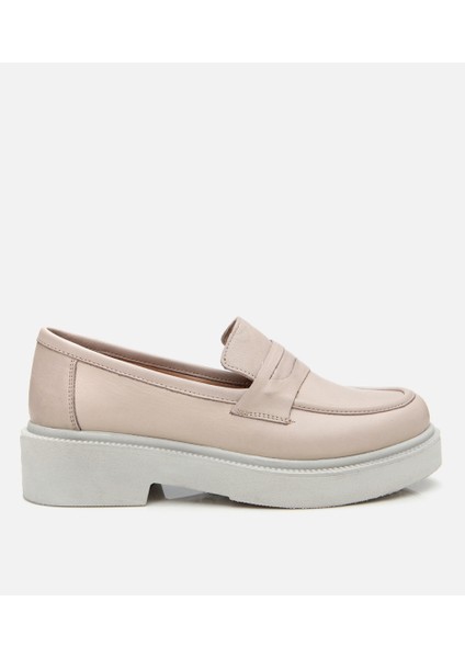 01AYH306700A310 KADIN Deri Pudra Kalın Tabanlı Loafer