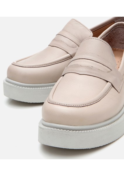 01AYH306700A310 KADIN Deri Pudra Kalın Tabanlı Loafer fırsatları