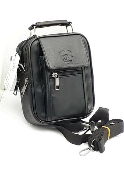 Şık Erkek Siyah Hakiki Deri Çapraz El ve Omuz Çantası fiyatları