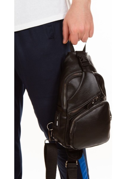 Yıkama Deri Çapraz Askılı Göğüs ve Omuz Çantası, USB Kulaklık Çıkışlı fiyatları