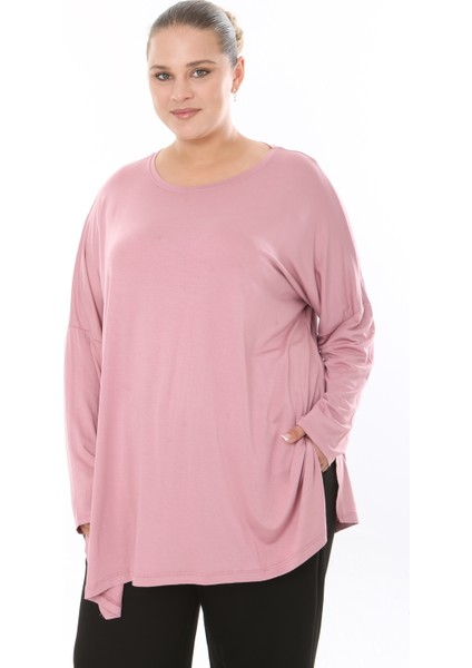 Kadın Likralı Viskon Büyük Beden Tunik ( Göğüs Ölçüsü 150CM)