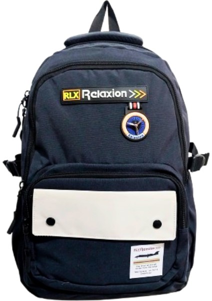 5 Bölmeli Keten Okul Çantası Su Geçirmez Full Astarlı Siyah