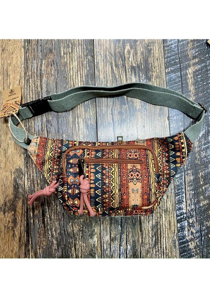 Renkli Bohem Desenli Günlük Seyahat Omuz ve Bel Çantası