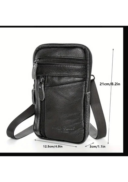Şık Siyah Hakiki Deri Erkek Bel Çantası, Günlük Kullanım Için Uygun modelleri