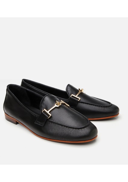 01AYH309600A100 KADIN Deri Siyah Tokalı Klasik Loafer fiyatları