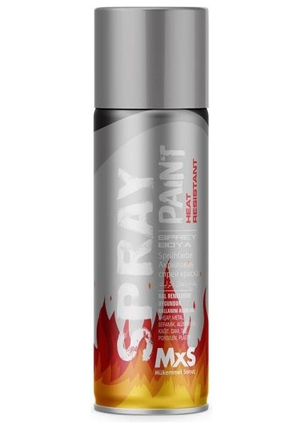 Mxs Isıya Dayanıklı Sprey Boya Gümüş Renk 400ML
