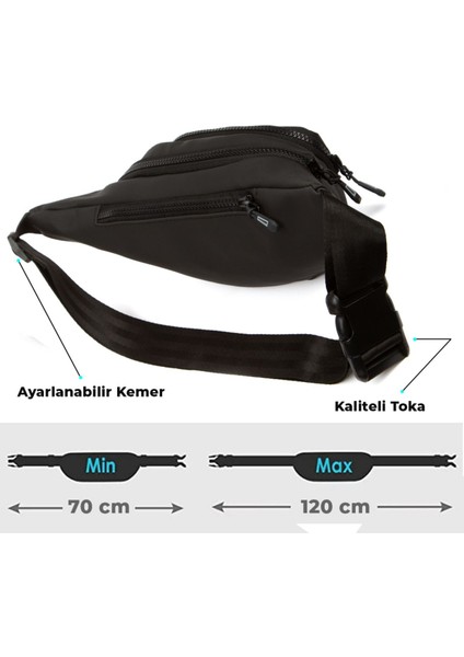 Kışa Uygun, Su Geçirmez, Siyah, Bel ve Omuz Kullanımlı Çok Amaçlı Çanta modelleri
