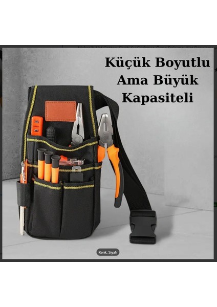 Siyah Çok Amaçlı Çanta, Tesisatçı ve Elektrikçi Için Pratik Çanta