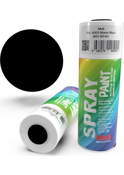 Mxs Akrilik Sprey Boya Ral 9005 Mat Siyah