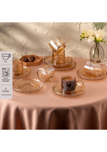 Çifte Kavrulmuş 100 ml 6'lı Kahve Fincan Takımı