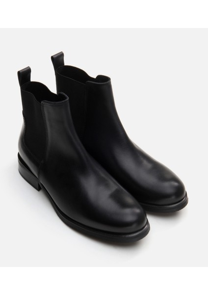 Deri Siyah Kadın Düz Bot fiyatları