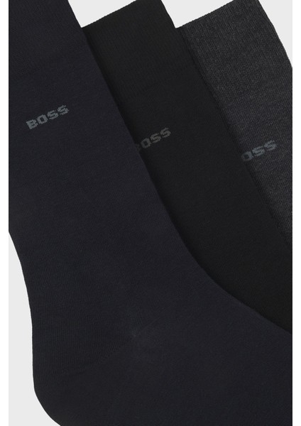 Streç Pamuku Logolu Uzun 3 Pack Çorap Erkek Çorap 50469839 961 fiyatları