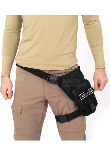 Şık Üçgen Tasarımlı Bacak ve Bel Çantası, Siyah Renk fiyatları