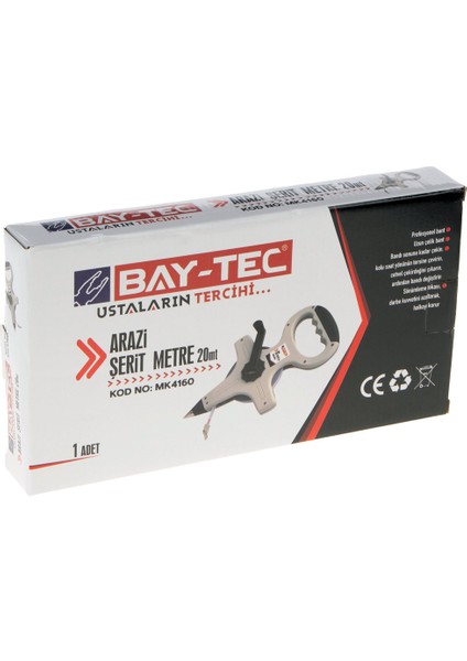 Arazi Şerit Metre 20 mt X12.5 mm fiyatları