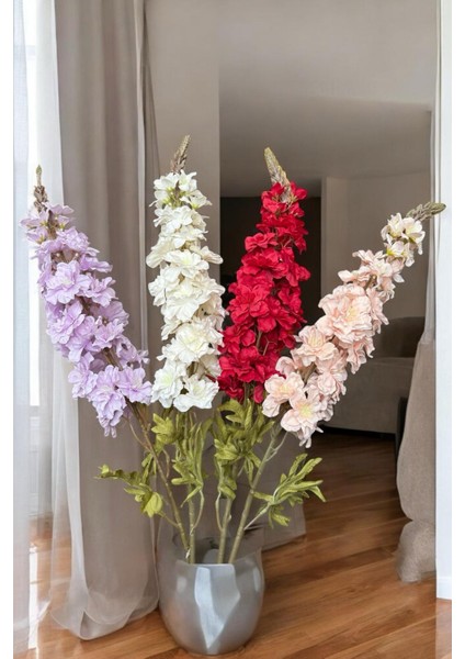 Lüks Yapay Çiçek Aranjman Seti – 1 Adet Okaliptus Dalı + 3 Adet Delphinium Çiçeği + 7 Dallı Kırmızı Bahardalı Demeti fiyatları