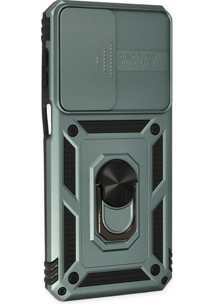 Samsung Galaxy M33 Kılıf Pars Lens Yüzüklü Silikon - Yeşil fiyatları