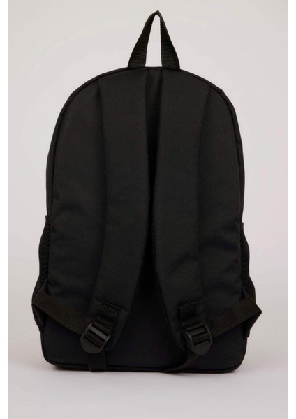 Unisex Basic Düz Okul Sırt Çantası, Siyah, Şık ve Hafif Tasarım