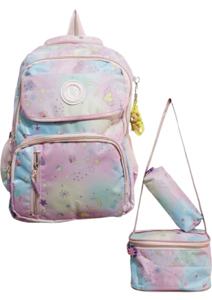 5 Bölmeli Kalemlikli ve Beslenmeli Nano Ithal Okul Çantası Su Geçirmez Full Astarlı