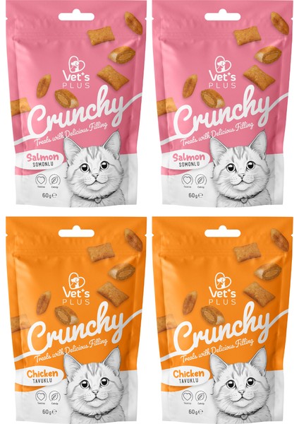 Crunchy Karışık Kedi Ödül Maması 60GR (4 Adet)