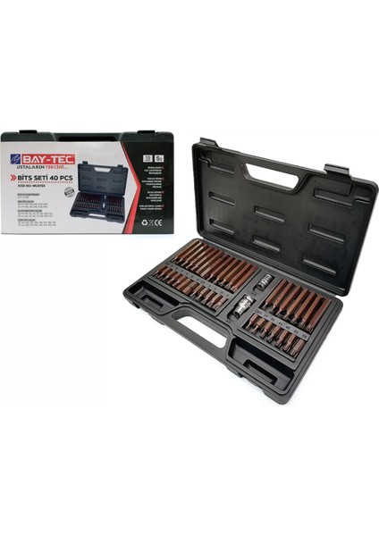 Bay-Tec MU2155 Otomotiv Bits Seti 40 Parça