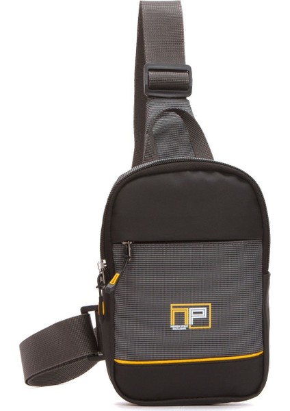 Gri Renkli Unisex Telefon Bölmeli Çapraz ve Omuz Çantası