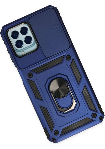 Samsung Galaxy M33 Kılıf Pars Lens Yüzüklü Silikon - Lacivert modelleri