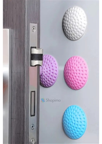 Yapışkanlı Kapı Kolu Stoperi (Beyaz) Duvar Arkası Tamponu Stopu Durdurucu (4 Adet)