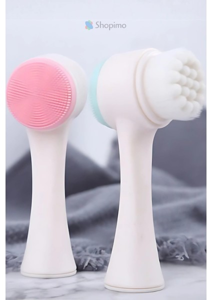 Çift Taraflı Makyaj Temizleme Fırçası Peeling Siyah Nokta Arındırıcı Silikon Yüz Bakım Aleti