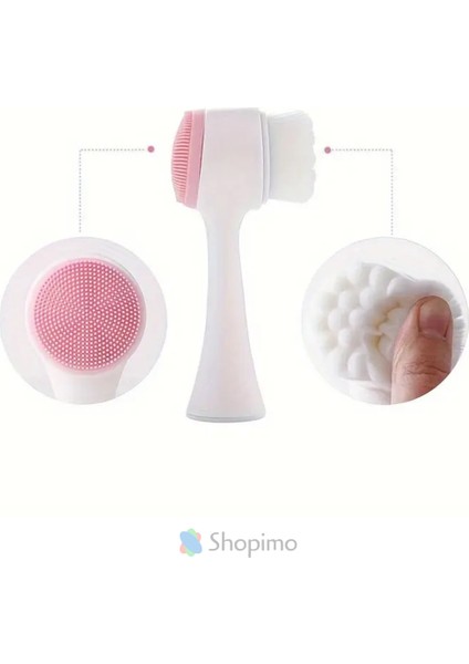 Çift Taraflı Makyaj Temizleme Fırçası Peeling Siyah Nokta Arındırıcı Silikon Yüz Bakım Aleti modelleri