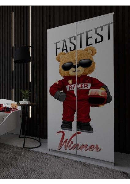Fastest Bear Yarışçı Temalı Gardırop modelleri