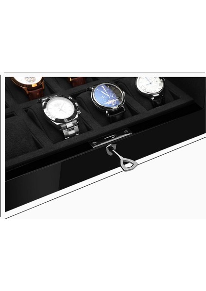 8 Saatlik Lüks Ahşap Saat Kutusu, Cam Pencereli, Makassar Tasarım, Modern ve Zarif Koruma fırsatları