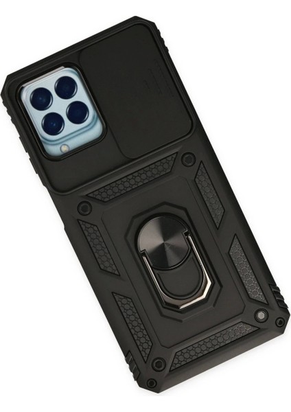 Samsung Galaxy M33 Kılıf Pars Lens Yüzüklü Silikon - Siyah modelleri