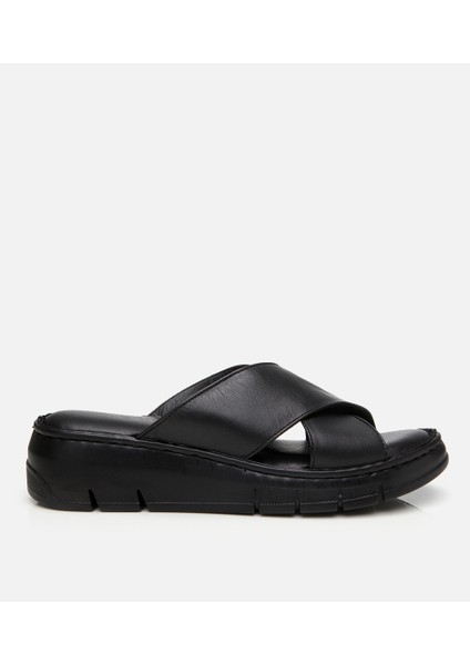 01TEH307120A370 KADIN Deri Taba Comfort Terlik