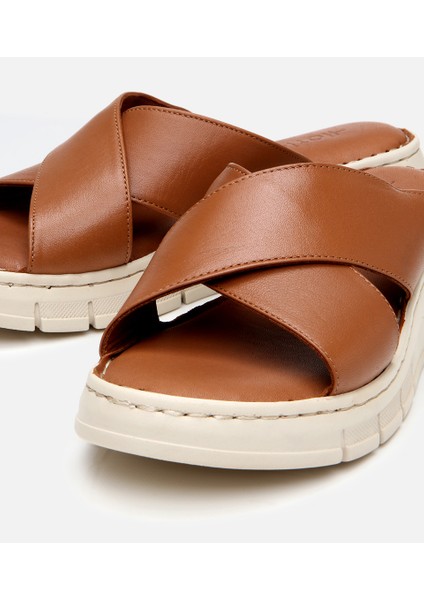 01TEH307120A370 KADIN Deri Taba Comfort Terlik modelleri
