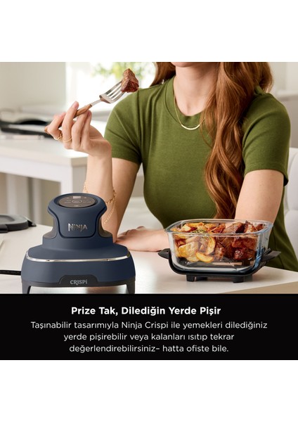 Crıspi 4-In-1 Taşınabilir Cam Hazneli Pişirme Sistemi - Gri