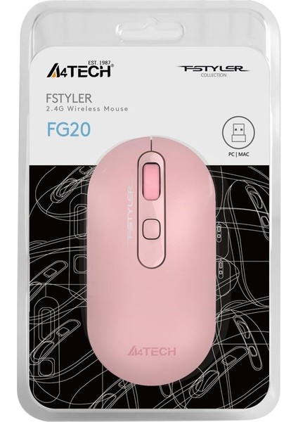 FG20 Nano Alıcı Kablosuz Optik 2000DPI Enerji Korumalı Kompakt Mouse - Pembe fırsatları