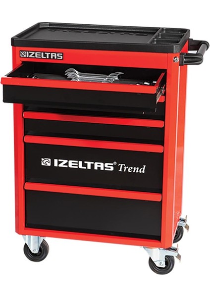 İZELTAŞ 8244 Trend Seri 5 Çekmeceli Servis Takım Dolabı – Sacdan Fırın Boyalı (BOŞ), Dayanıklı Muhafaza Çözümü