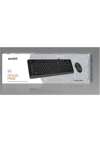F1010 USB Q Trk Optic Mouse Siyah/Gri Standart Klavye - Mouse Set modelleri