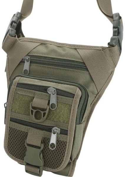 Haki Üçgen Bacak ve Bel Çantası, Şık ve Fonksiyonel Tasarım