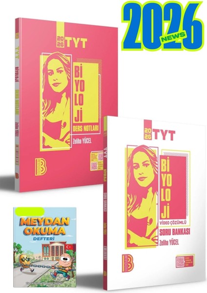 2026 Tyt Biyoloji Ders Notları ve Soru Bankası Seti 2 Kitap