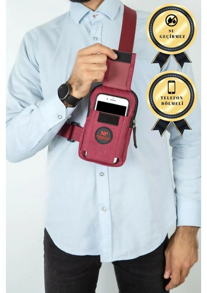 Kırmızı Telefon Bölmeli Çapraz Çanta, Şık ve Kullanışlı Tasarım