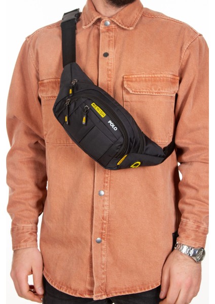 Unisex Siyah Çapraz Omuz ve Bel Çantası, Şık ve Kullanışlı Tasarım